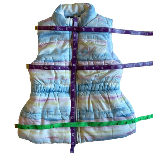 Calvin Klein Vest Kids Size 2T Rainbow Puffer Vest Sleeveless Zip Warm Colorful - Picture 3 of 7